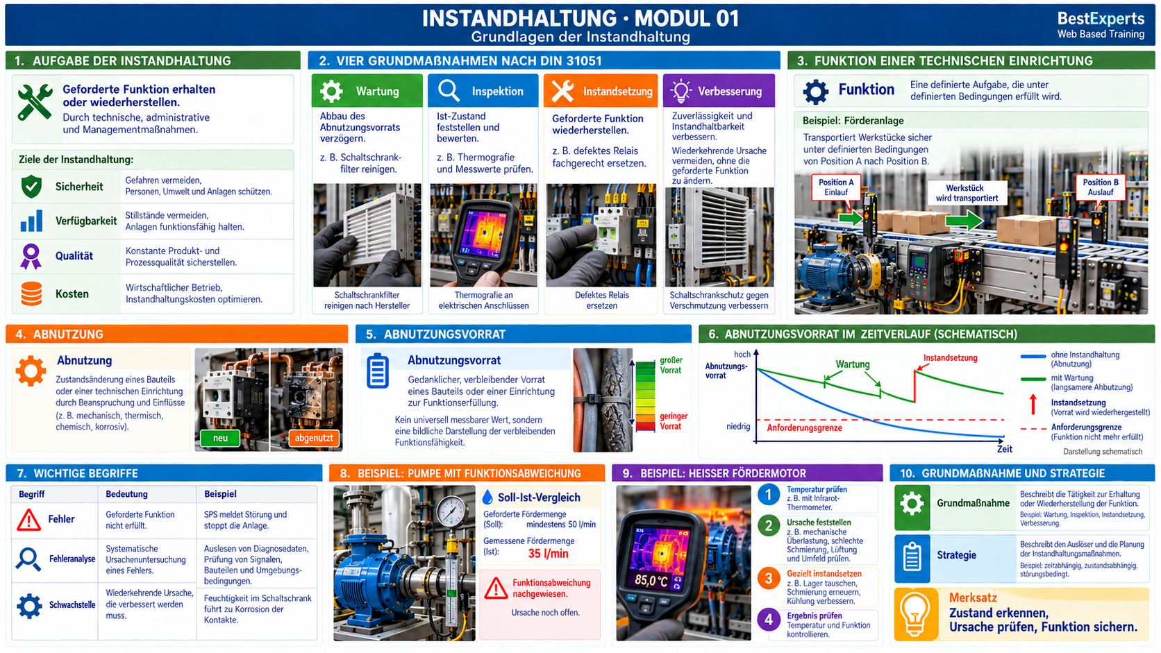 Grafische Zusammenfassung der Instandhaltung – Modul 01