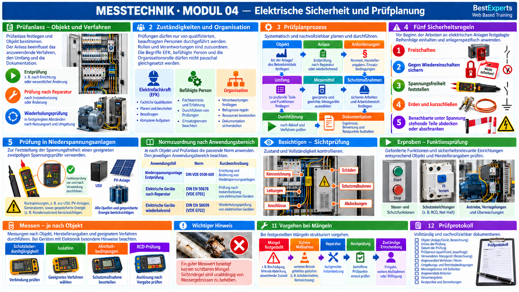 Grafische Zusammenfassung der Messtechnik – Modul 04